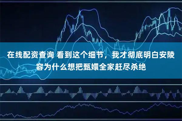 在线配资查询 看到这个细节，我才彻底明白安陵容为什么想把甄嬛全家赶尽杀绝